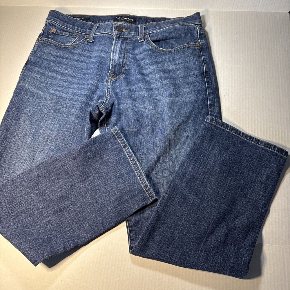 Lucky Brand Mens Jeans 221 Straight Leg Regular Fit Denim Medium Wash Blue 34x30